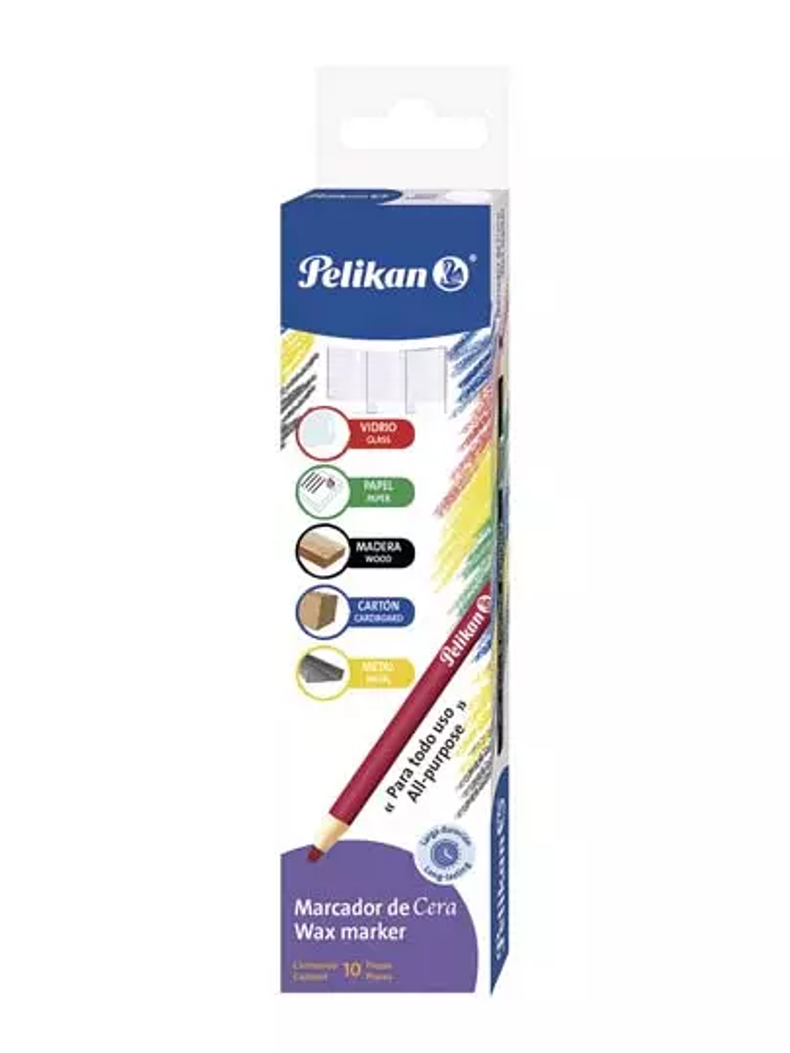 Marcador de cera Pelikan blanco caja con 1