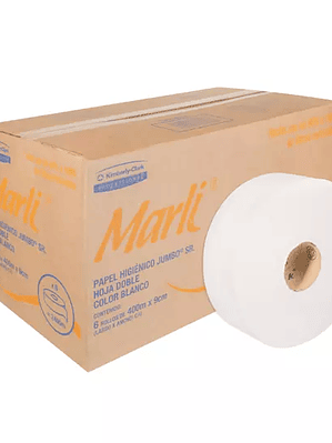 Papel Higiénico blanco Marli, caja c/ 6
