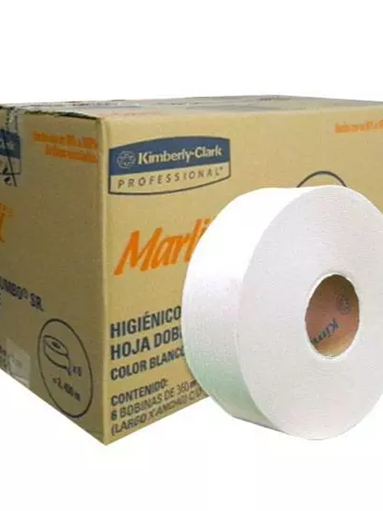 Papel Higiénico blanco Marli,caja c/6 bo 1