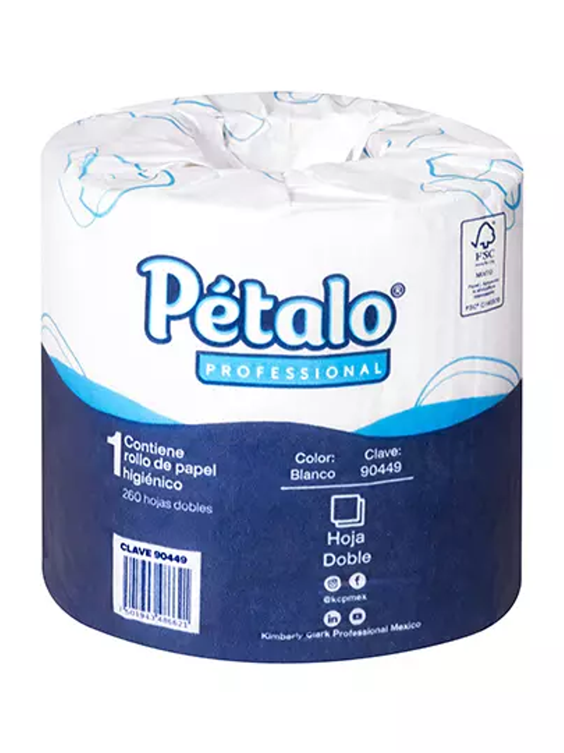 Papel Higiénico blanco Petalo, colchon c 1