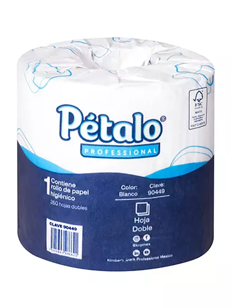Papel Higiénico blanco Petalo, colchon c 1