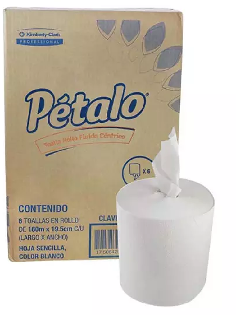 Toalla en rollo blanca Petalo de 180 m,c 1