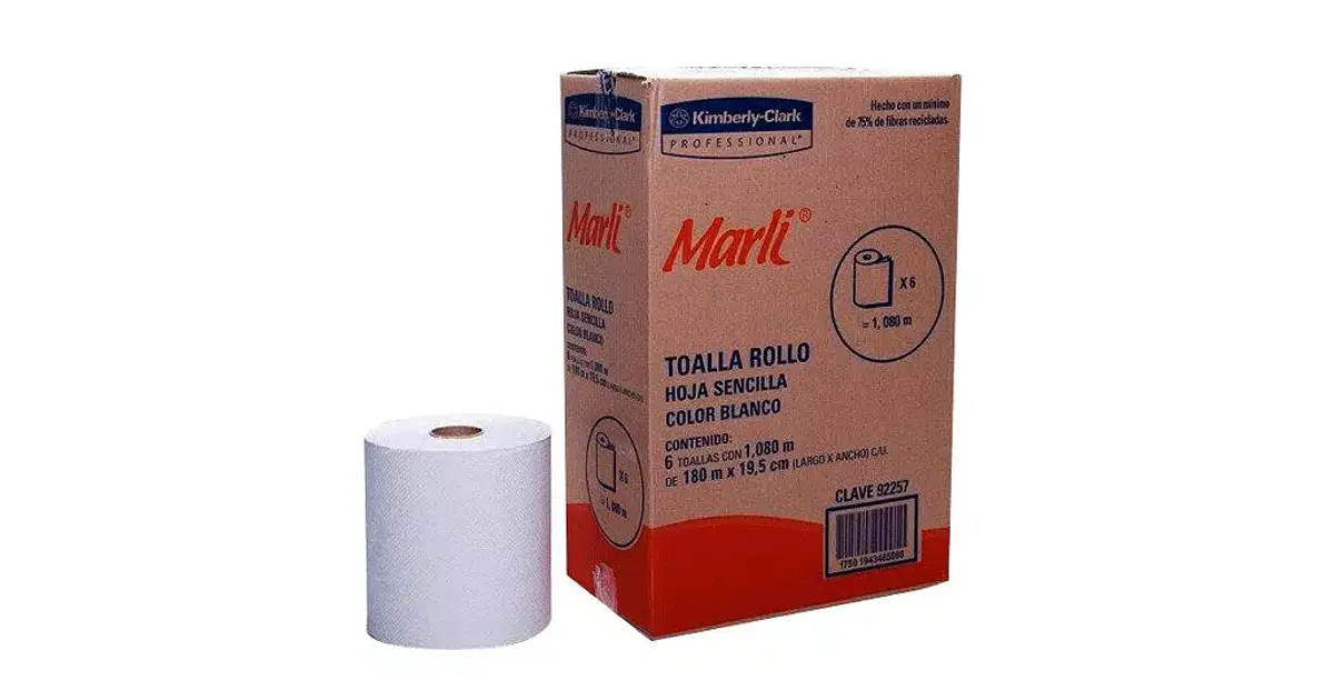 Toalla en rollo blanca Marli con 180 m,