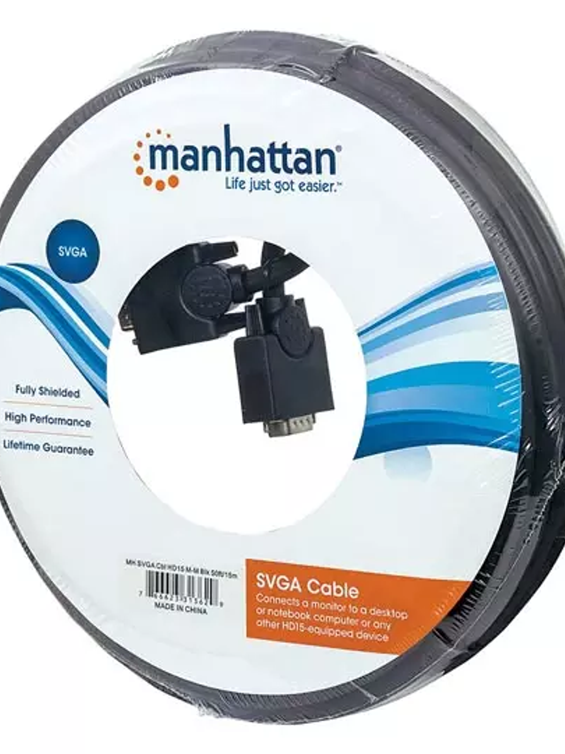 Cable Manhattan monitor sVGA 8mm HD15 5m 1