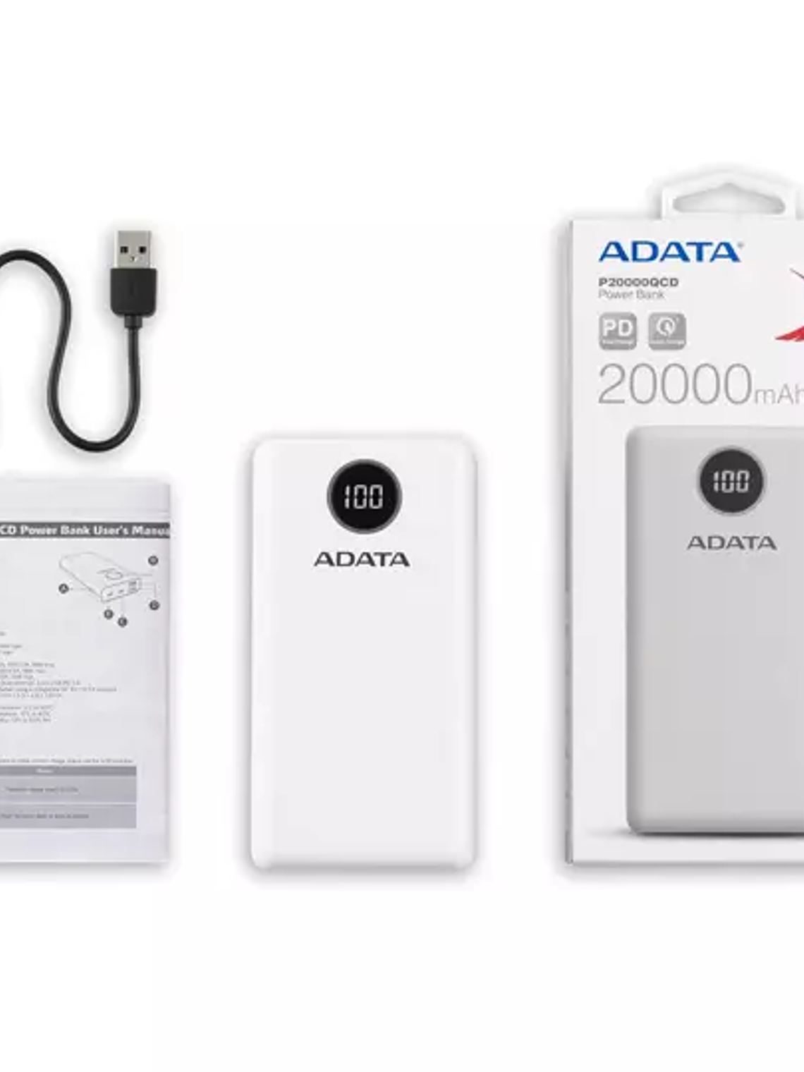 Cargador Portátil Adata P20000Qcd, 20.00 1