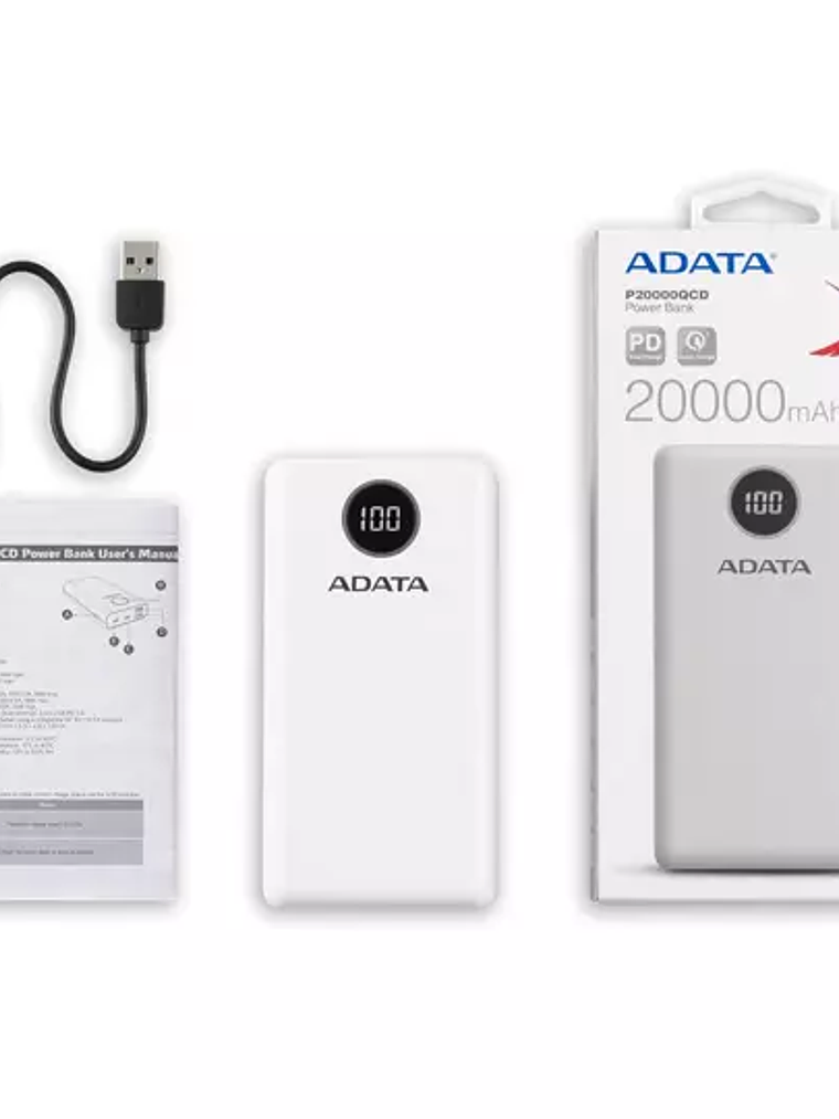 Cargador Portátil Adata P20000Qcd, 20.00 1