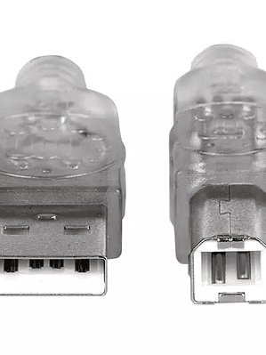 Cable Manhattan USB A-B v2.0 1.8m plata