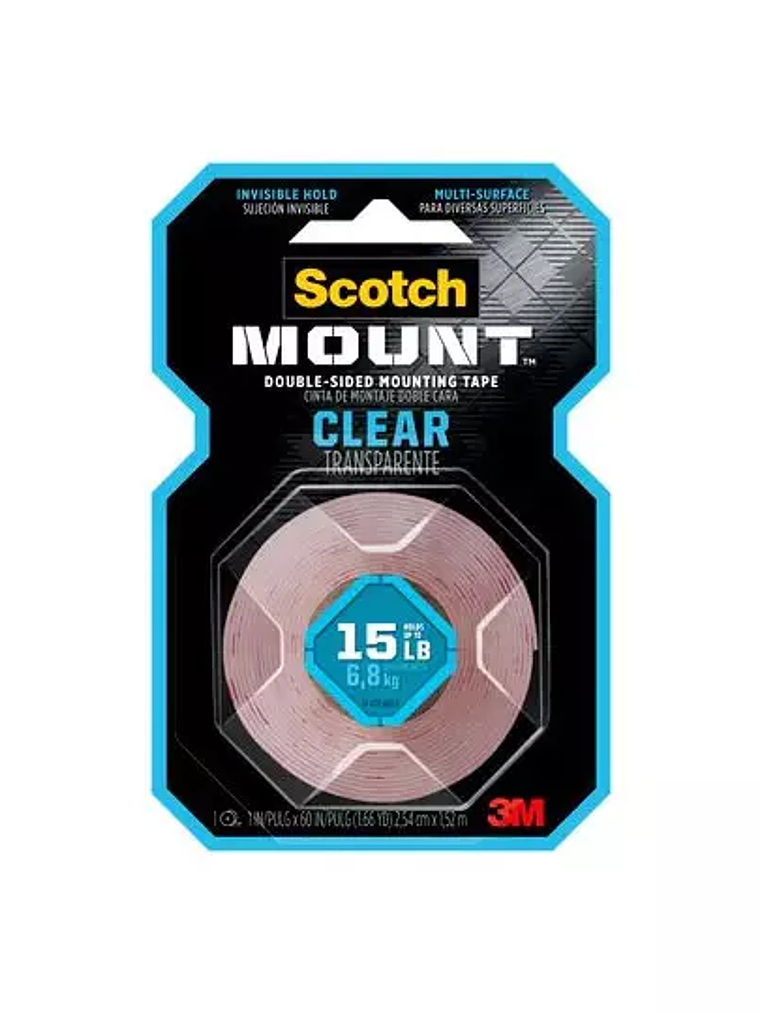 Cinta montaje 410h 3M transparente 25.4m 1