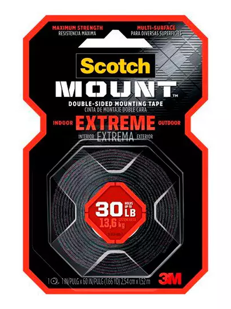 Cinta montaje extrema 25.4mm x 1.52mt us 1