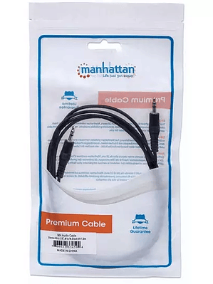 Cable Manhattan audio 3.5mm 1.8 m, negro