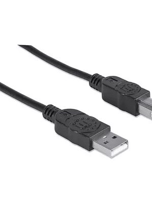 Cable USB v2.0 a-b  5.0 m, Negro Manhatt