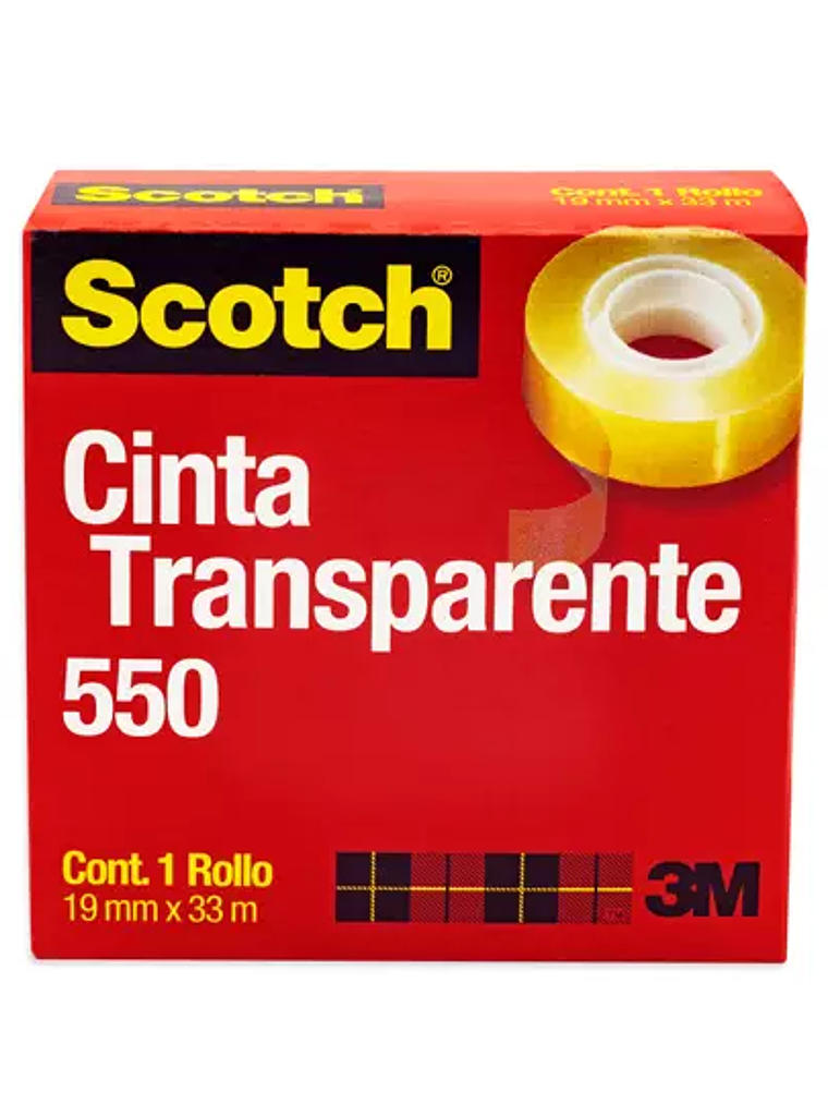 Cinta Scotch transparente 550 3M 19x33 c 1