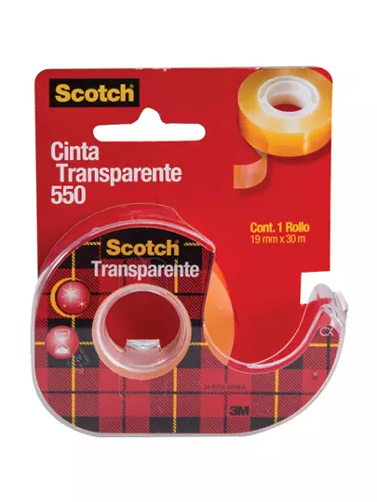 cinta 550 transparente Scotch 3M 19x30 1