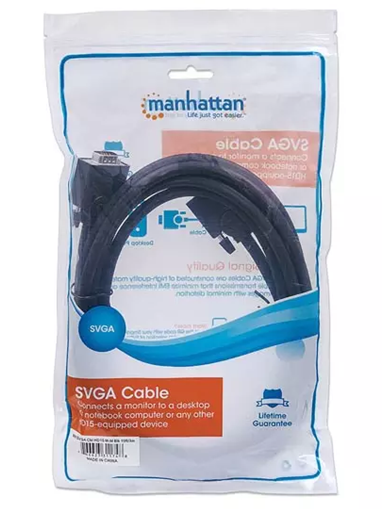Cable Manhattan monitor sVGA 8mm HD15 1