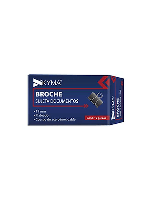 Sujeta documentos kyma binder 19mm c/12