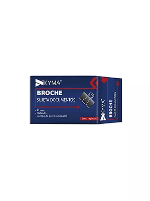 Sujeta documentos kyma binder 41mm c/12