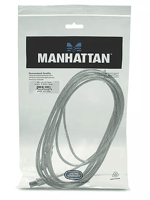 Cable Manhattan USB a-b v2.0 5.0m plata