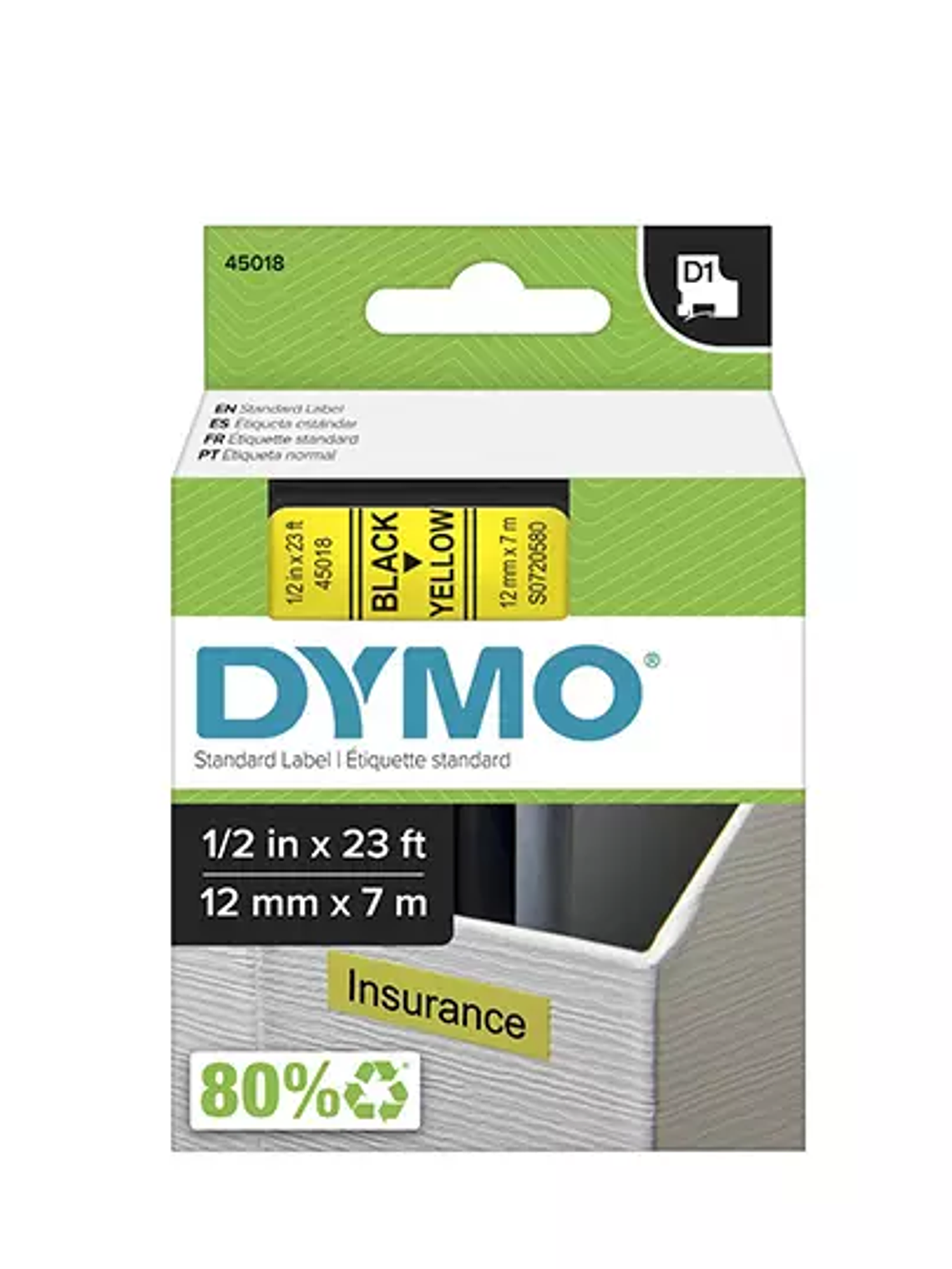 Etiqueta Label Manager negro sobre amari 1