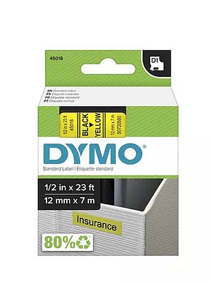 Etiqueta Label Manager negro sobre amari