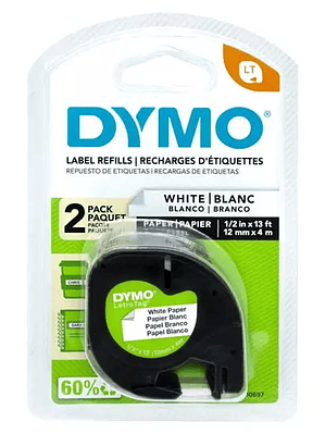 Cinta de papel DYMO Letratag negro sobre