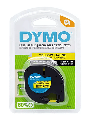 Cinta plástica DYMO Letratag amarillo de