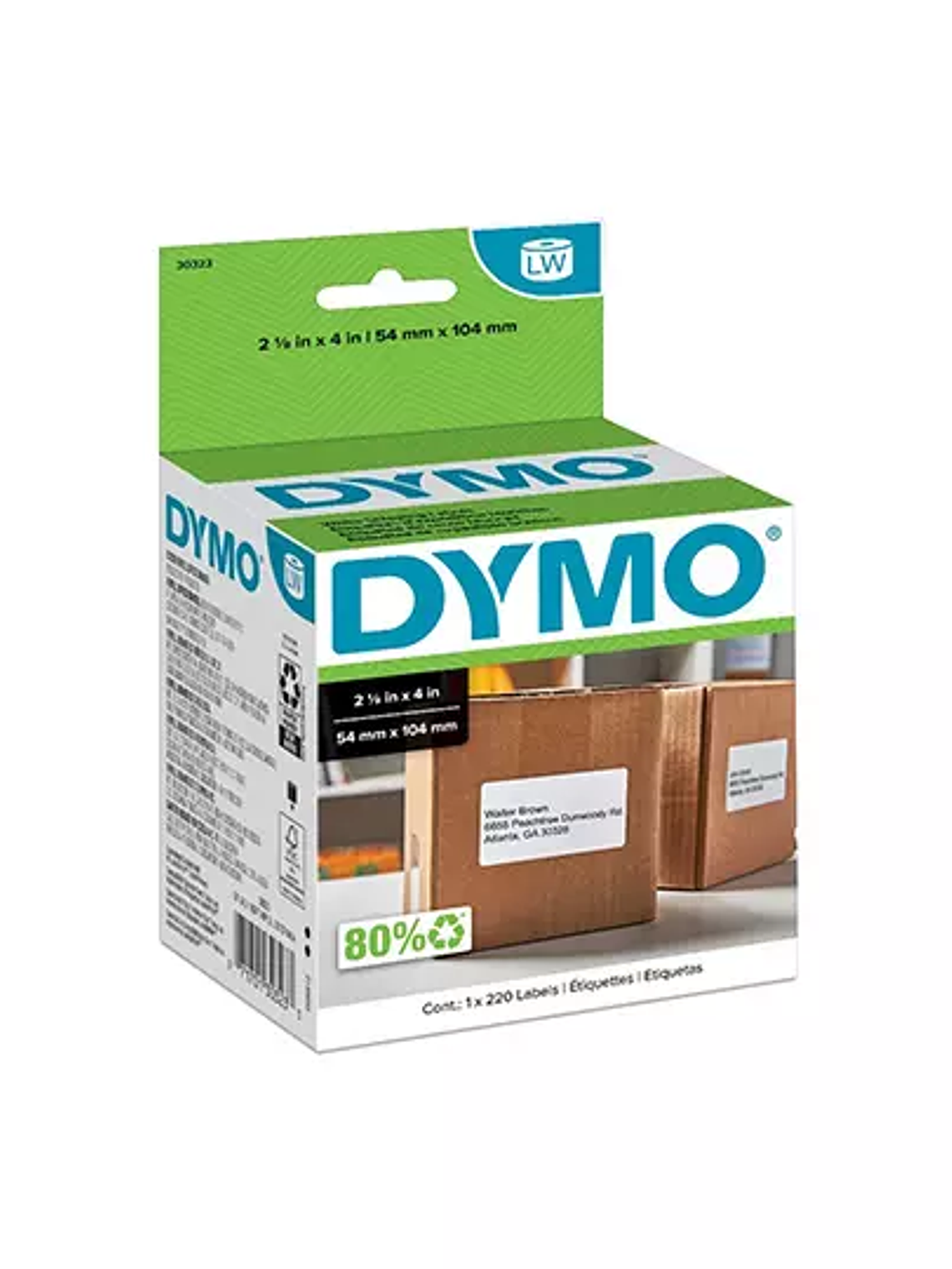 Etiqueta  de envio Dymon negro sobre bla 1