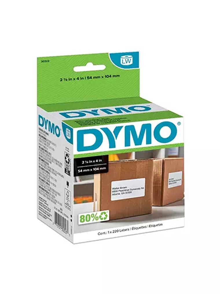 Etiqueta  de envio Dymon negro sobre bla 1