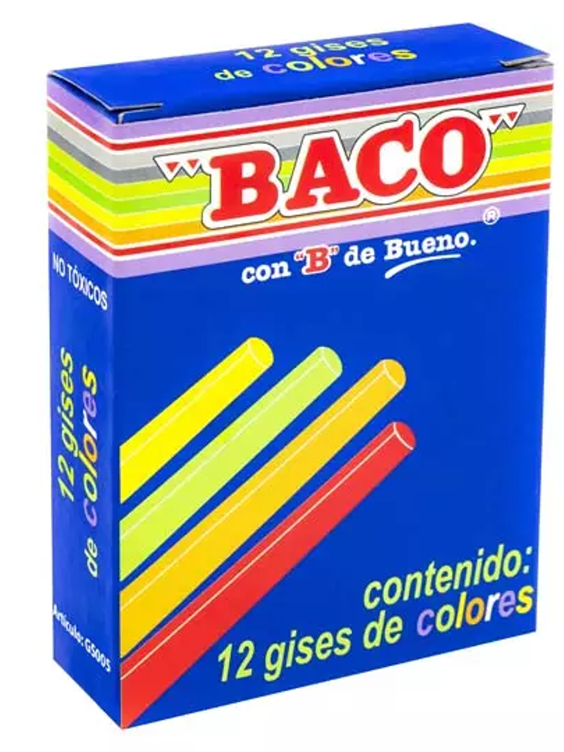 Gis Baco de 12 colores, 1 caja con 12 gi 1