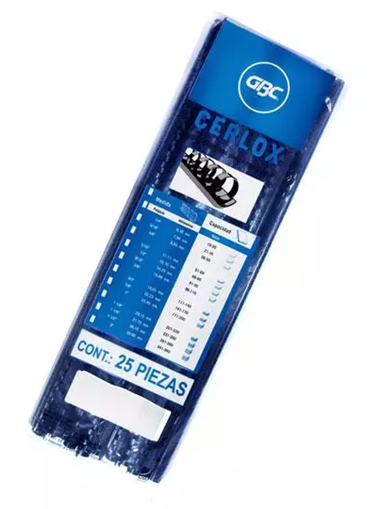 Gusano cerlox GBC plástico negro 9/16  3 1