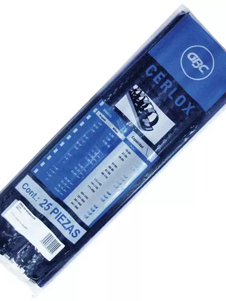 Gusano cerlox GBC plástico negro 3/4  38 1