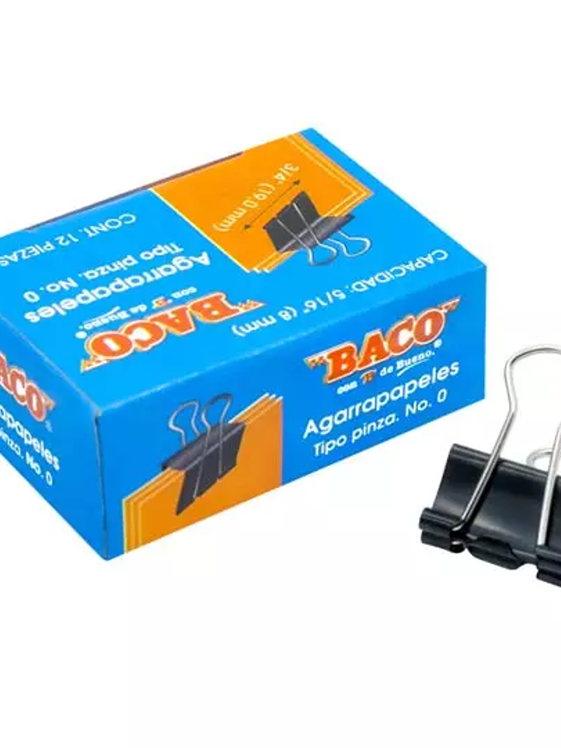 Sujeta documentos BACO 19mm c/12 pzs 1