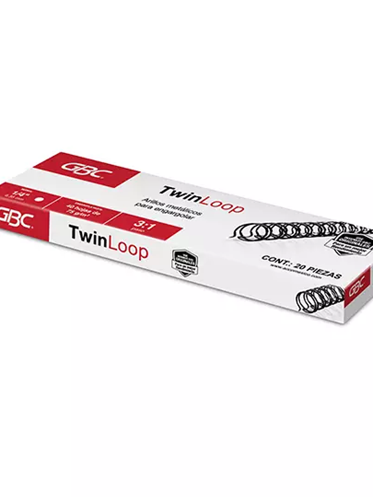 Arillo metálico Twin Loop color negro de 1