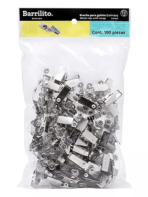 Broche metálico tipo caimán Barrilito bo