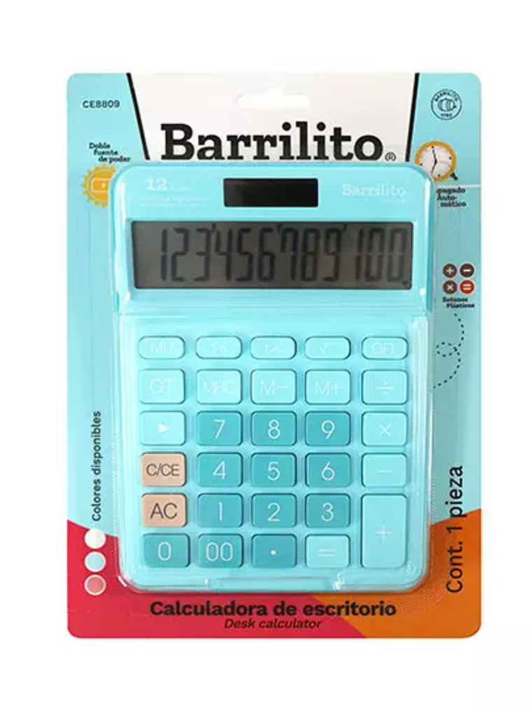 CALCULADORA ESCRITORIO BARRILITO COLORES 1