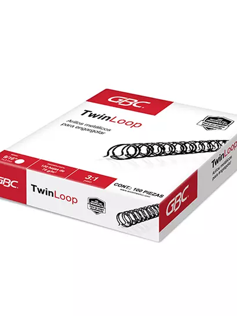 ARILLO METALICO TWIN LOOP COLOR NEGRO DE 1