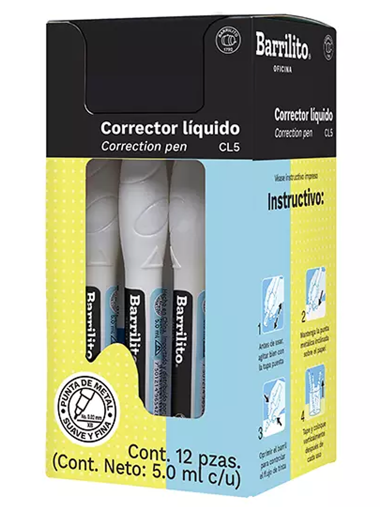 Corrector líquido Barrilito tipo bolígra 1