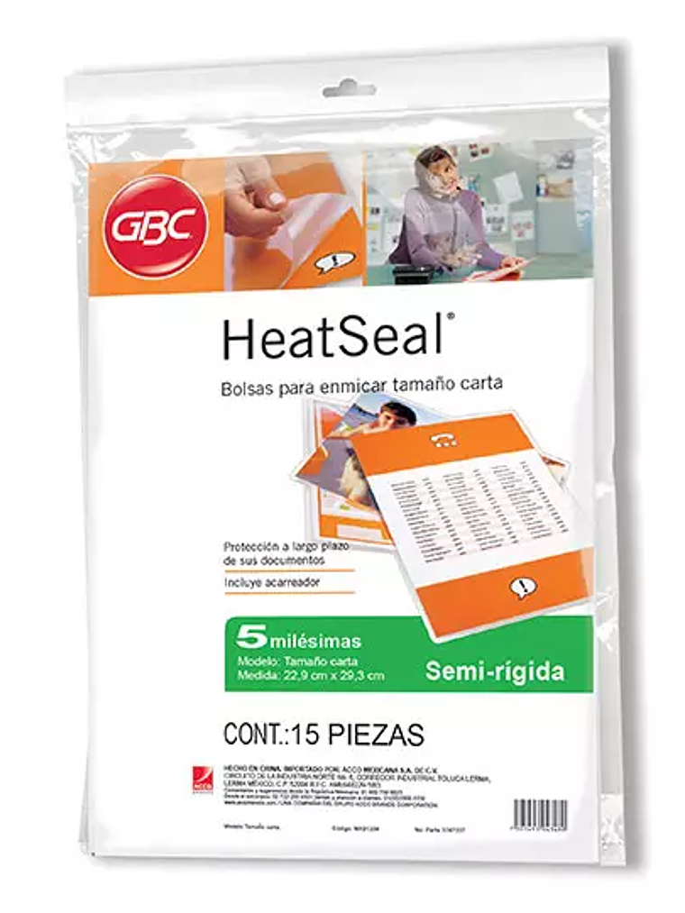 Mica térmica GBC tamaño carta  forma sem 1