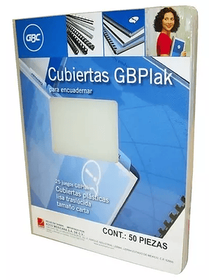 Cubierta plástica tamaño carta GBPlak li