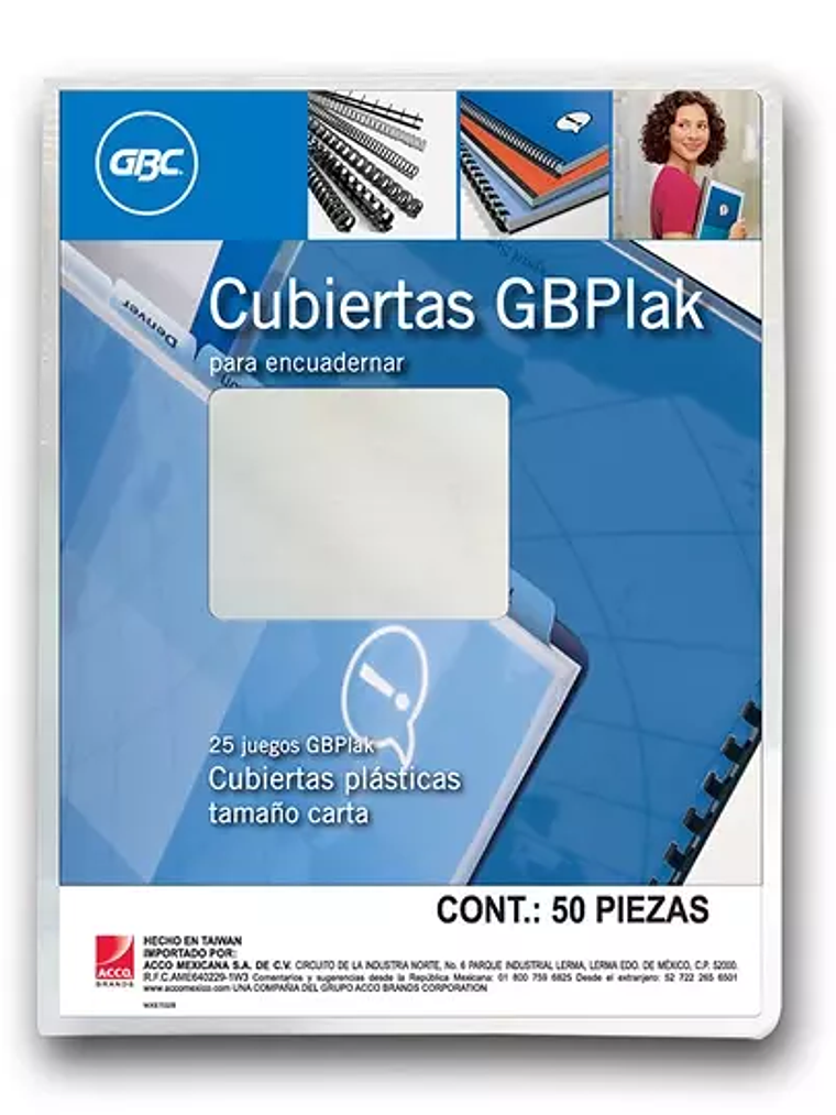 Cubierta plástica tamaño carta GBPlak ra 1