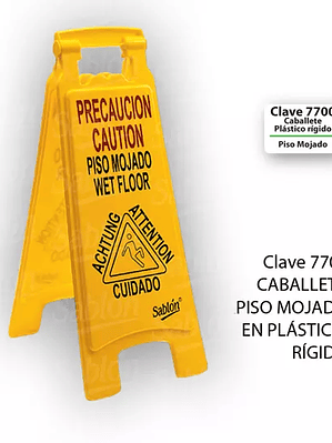 Señal caballete piso mojado