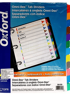Separador con índice Oxford carta cejas