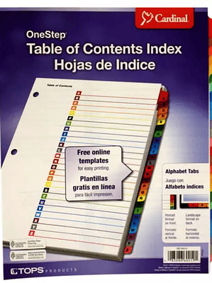 Separador alfabético con índice Cardinal