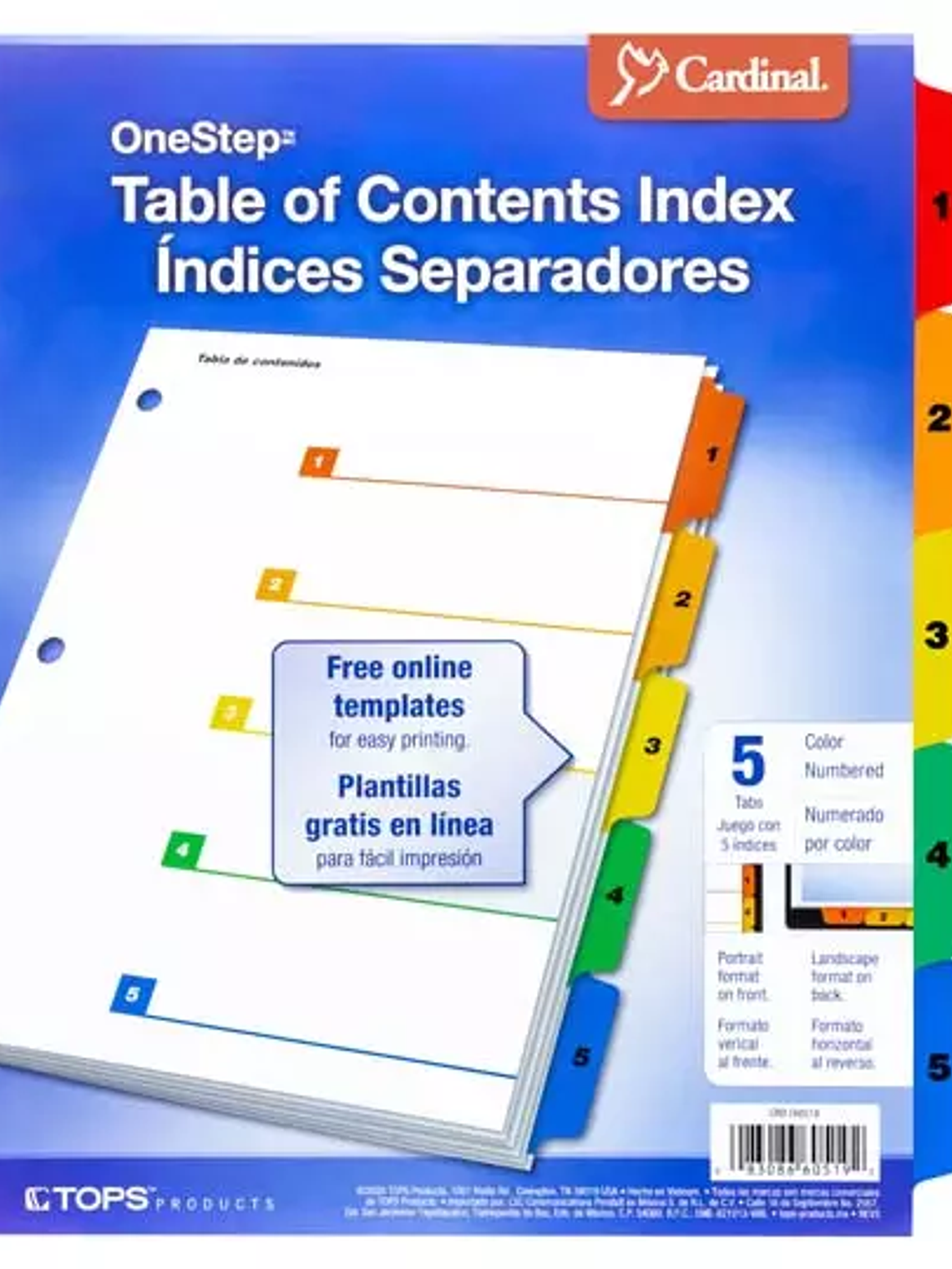 Separador numérico con índice Cardinal c 1