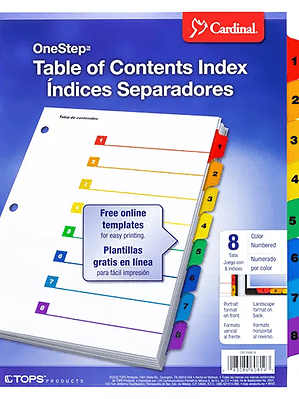 Separador numérico con índice Cardinal c