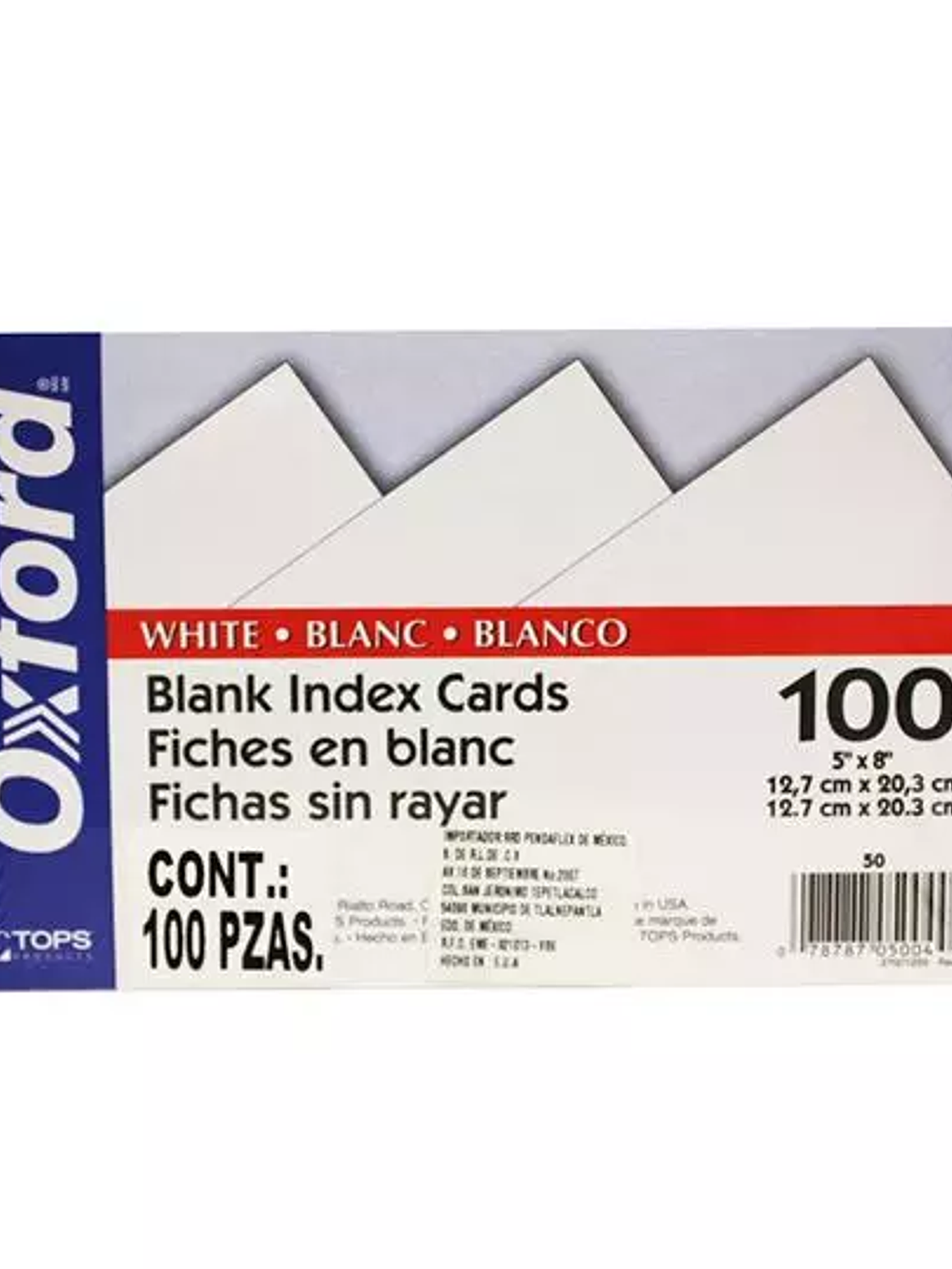 Tarjeta índice Oxford color blanco 12.7 1