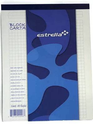 Block tamaño carta Estrella cuadro grand