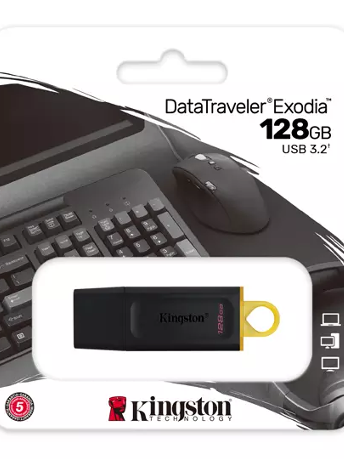 Memoria USB, 128GB, 3.2 Gen 1, Negro/Ama 1