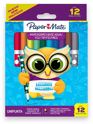 Marcadores lavables Paper Mate caja con