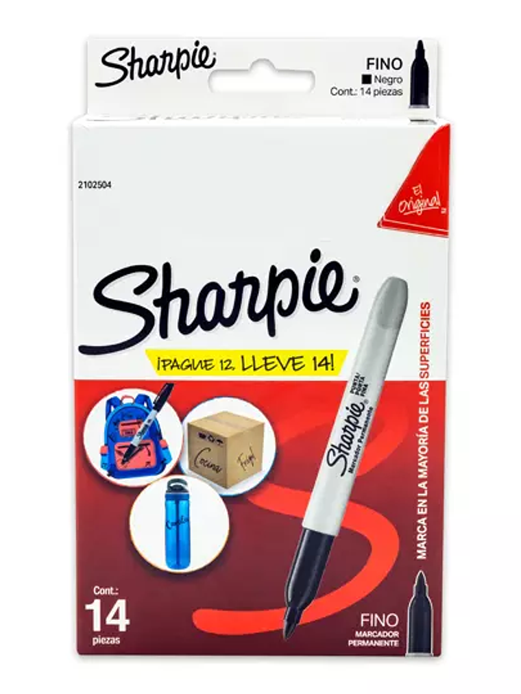 Marcador  permanente Sharpie fino negro 1