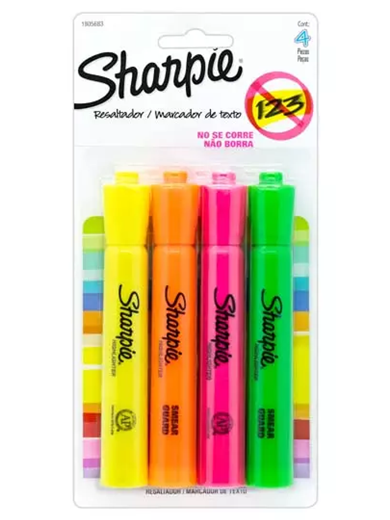 Resaltador Sharpie tank punta cincel 4 c 1